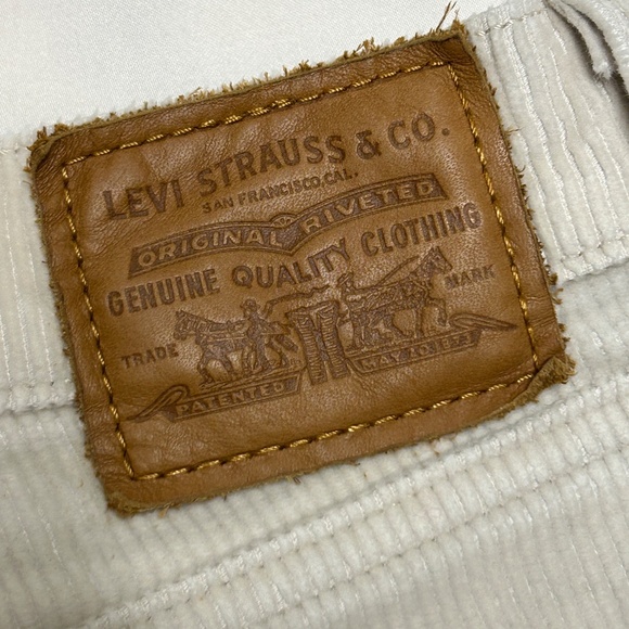 Levi’s Premium 70s High Flare Corduroy Pants Women’s 28 Ivory Cream High Waisted - Picture 8 of 14